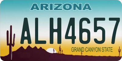 AZ license plate ALH4657
