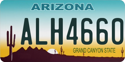 AZ license plate ALH4660