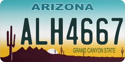 AZ license plate ALH4667