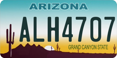 AZ license plate ALH4707