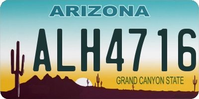 AZ license plate ALH4716