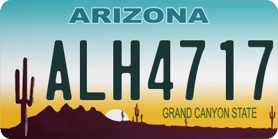 AZ license plate ALH4717
