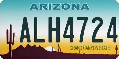 AZ license plate ALH4724
