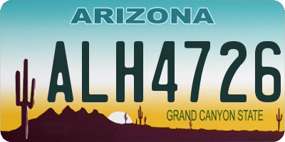 AZ license plate ALH4726