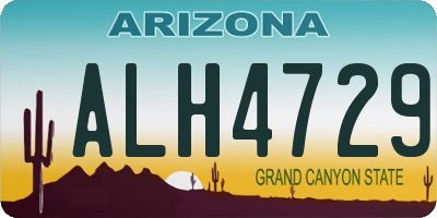 AZ license plate ALH4729