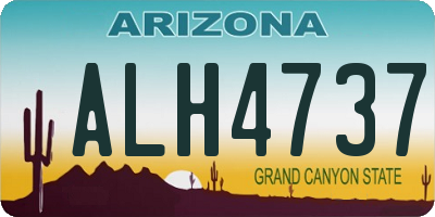 AZ license plate ALH4737