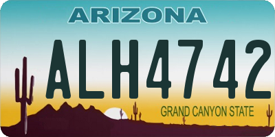 AZ license plate ALH4742