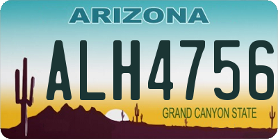 AZ license plate ALH4756