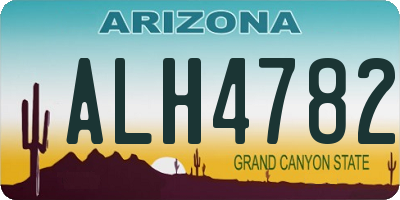 AZ license plate ALH4782