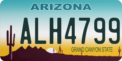 AZ license plate ALH4799