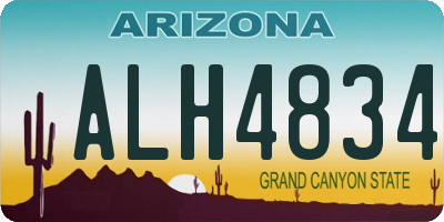 AZ license plate ALH4834