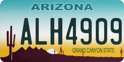 AZ license plate ALH4909