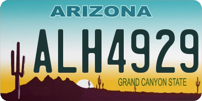 AZ license plate ALH4929