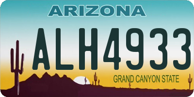 AZ license plate ALH4933