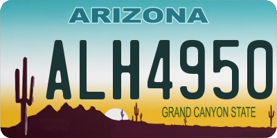 AZ license plate ALH4950