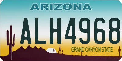 AZ license plate ALH4968
