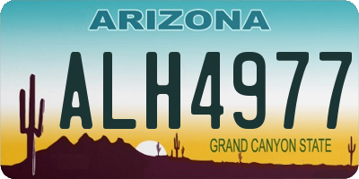 AZ license plate ALH4977