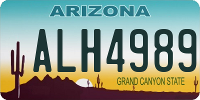 AZ license plate ALH4989