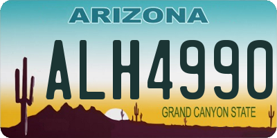 AZ license plate ALH4990
