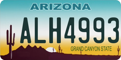 AZ license plate ALH4993