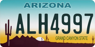 AZ license plate ALH4997