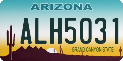 AZ license plate ALH5031