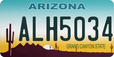 AZ license plate ALH5034