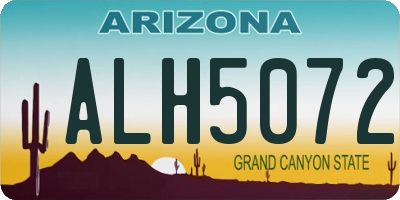 AZ license plate ALH5072