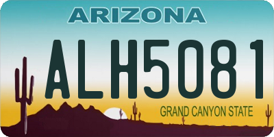 AZ license plate ALH5081