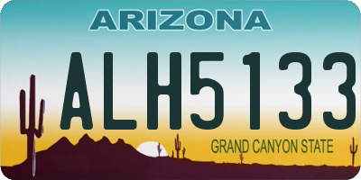 AZ license plate ALH5133