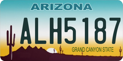 AZ license plate ALH5187