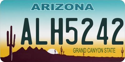 AZ license plate ALH5242