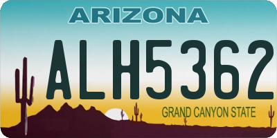 AZ license plate ALH5362