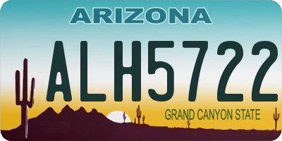 AZ license plate ALH5722