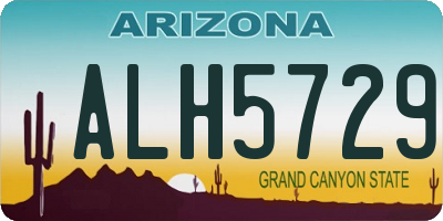 AZ license plate ALH5729