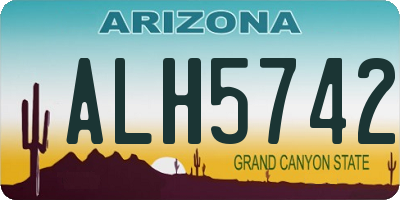 AZ license plate ALH5742
