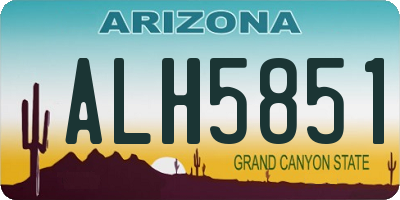 AZ license plate ALH5851
