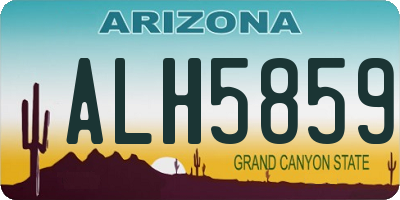 AZ license plate ALH5859