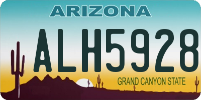AZ license plate ALH5928