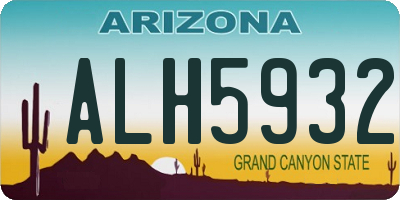 AZ license plate ALH5932