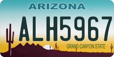 AZ license plate ALH5967