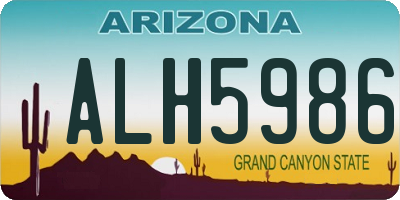 AZ license plate ALH5986