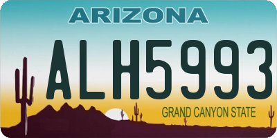 AZ license plate ALH5993