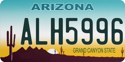 AZ license plate ALH5996