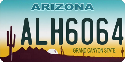 AZ license plate ALH6064