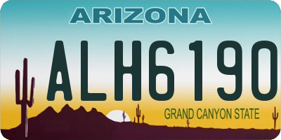 AZ license plate ALH6190