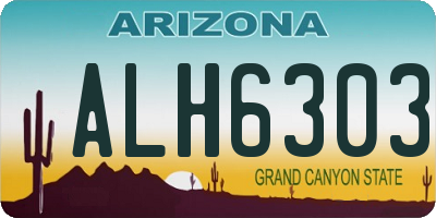 AZ license plate ALH6303