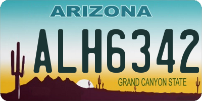 AZ license plate ALH6342