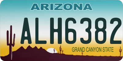 AZ license plate ALH6382