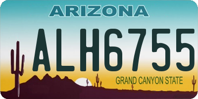 AZ license plate ALH6755